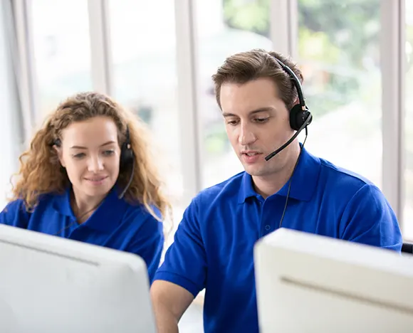 Choice Cleaning Plus customer support team wearing headsets
