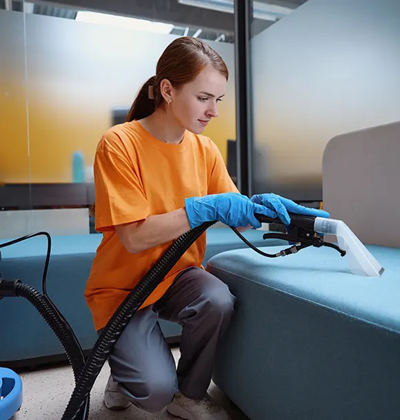 A Choice Cleaning Plus cleaner at work